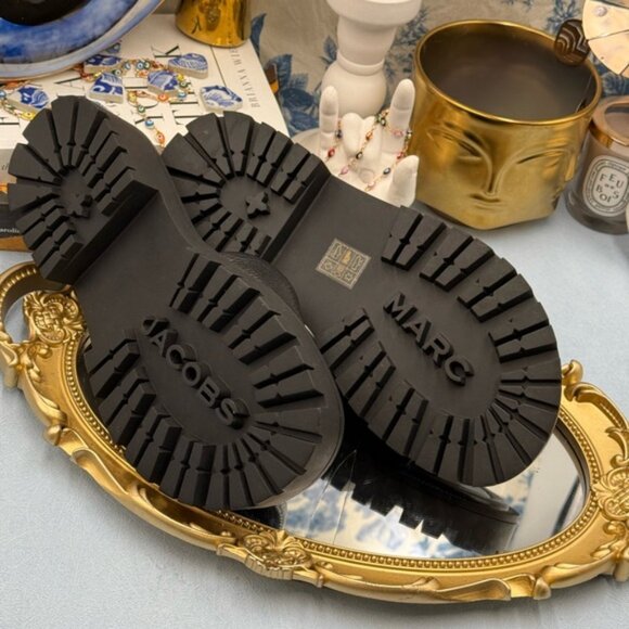 🆕 MARC JACOBS 🧿 NWOB The Lug Sole Slide, Black Leather - Sz 36 US 6 - Picture 12 of 16